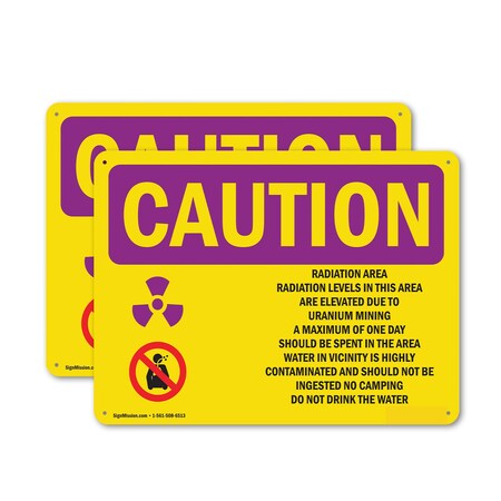 Signmission Radiation & Laser Sign, 7 in H x 10 in W, Plastic, Rectangle OS-2PACK-CR-P-710-L-10157